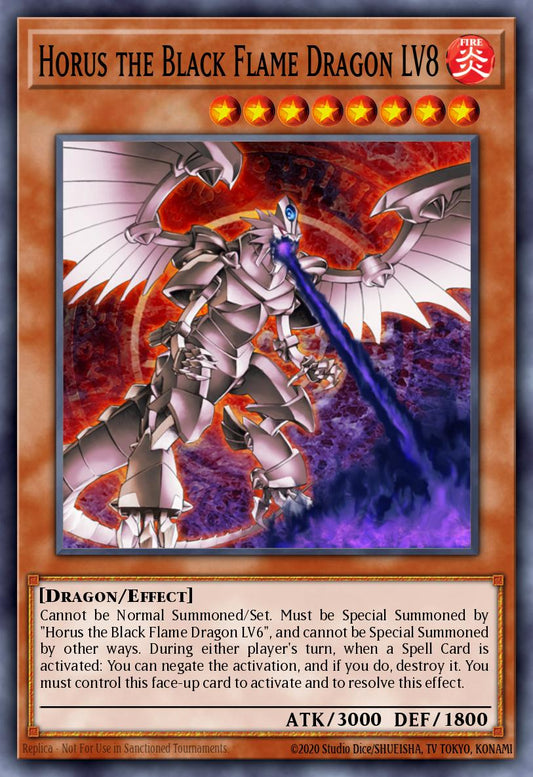 [DR3-EN008] Horus the Black Flame Dragon LV8