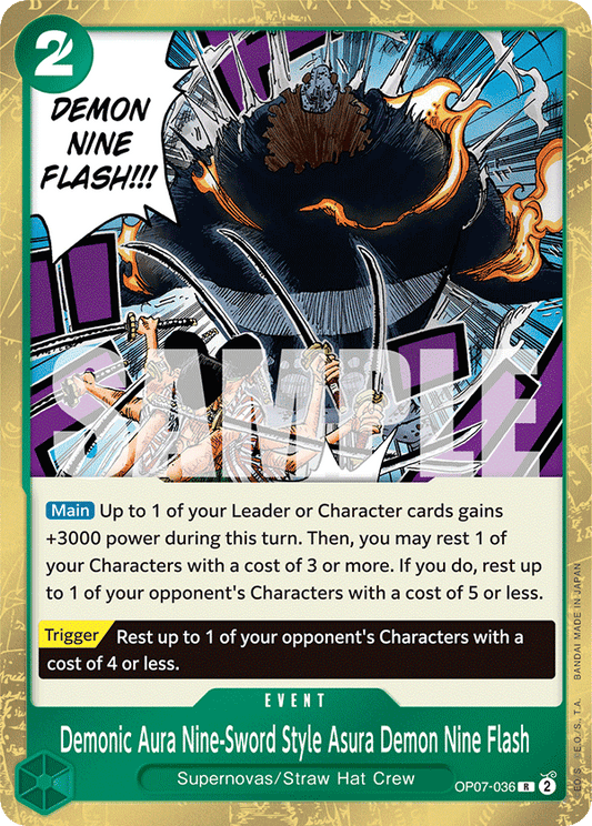 [OP07-036] Demonic Aura Nine-Sword Style Asura Demon Nine Flash