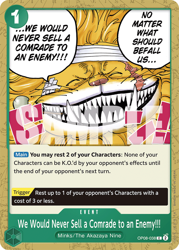 [OP08-038] We Would Never Sell a Comrade to an Enemy!!!