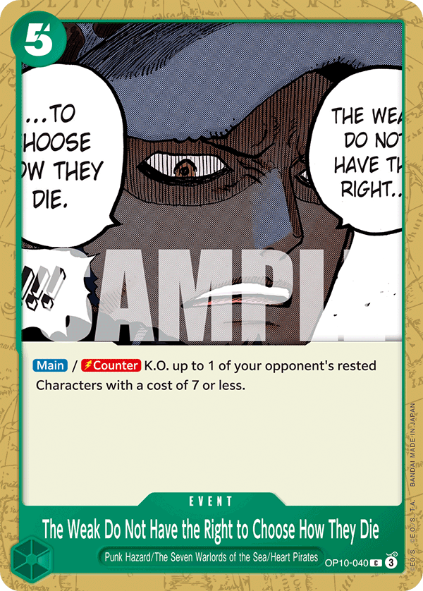 [OP10-040] The Weak Do Not Have the Right to Choose How They Die